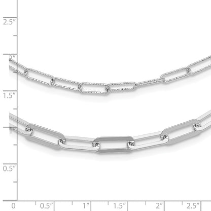 Sterlingsilber Rhodiniert Multi Layer mit 2 Zoll Verlängerung Halskette