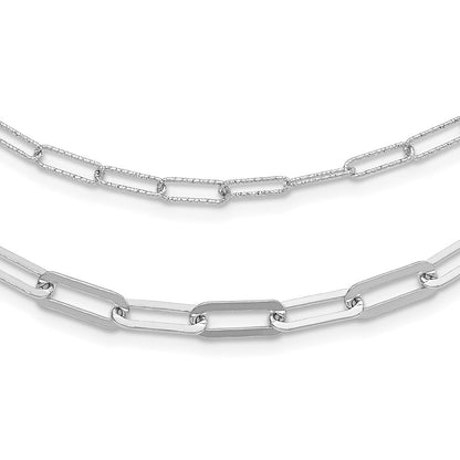 Sterlingsilber Rhodiniert Multi Layer mit 2 Zoll Verlängerung Halskette