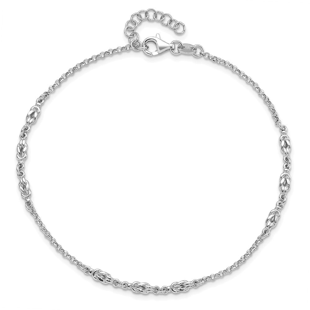 Sterlingsilber Rhodiniert mit Verlängerung Kette Fußkettchen