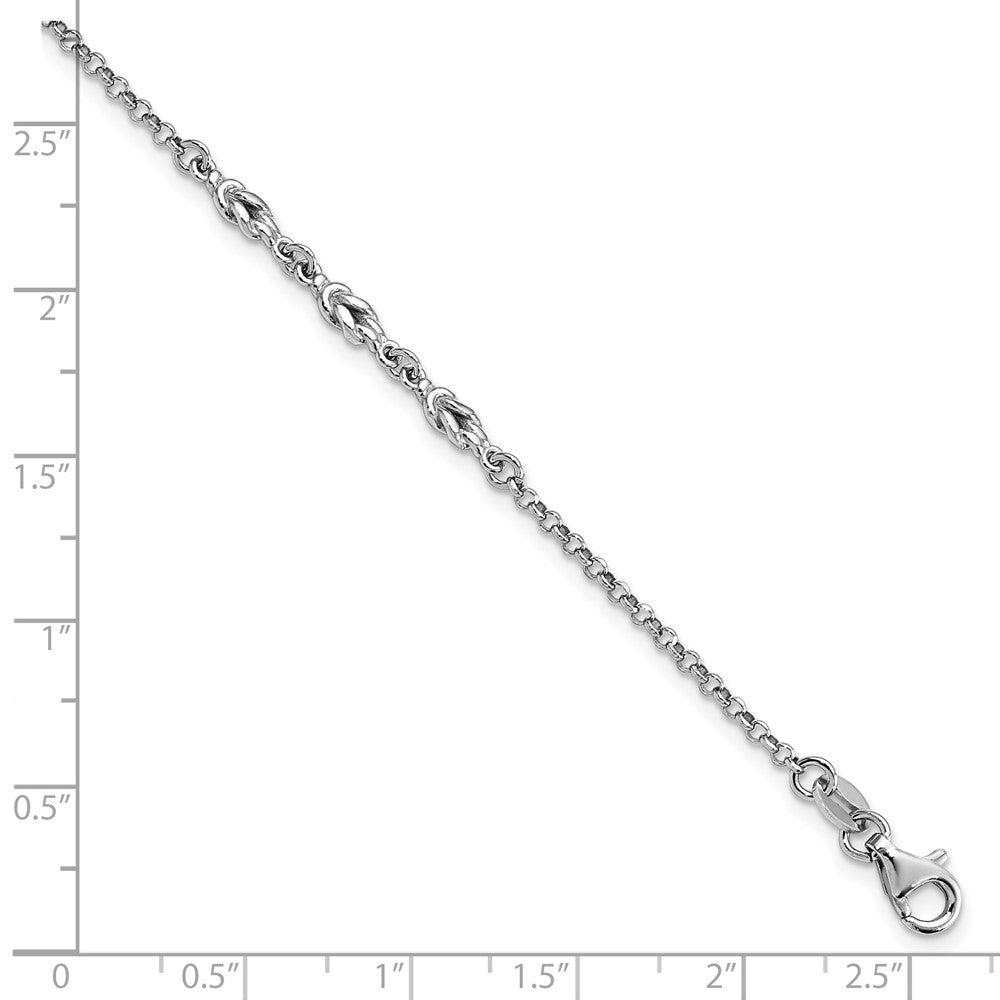 Sterlingsilber Rhodiniert mit Verlängerung Kette Fußkettchen