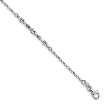 Sterlingsilber Rhodiniert mit Verlängerung Kette Fußkettchen
