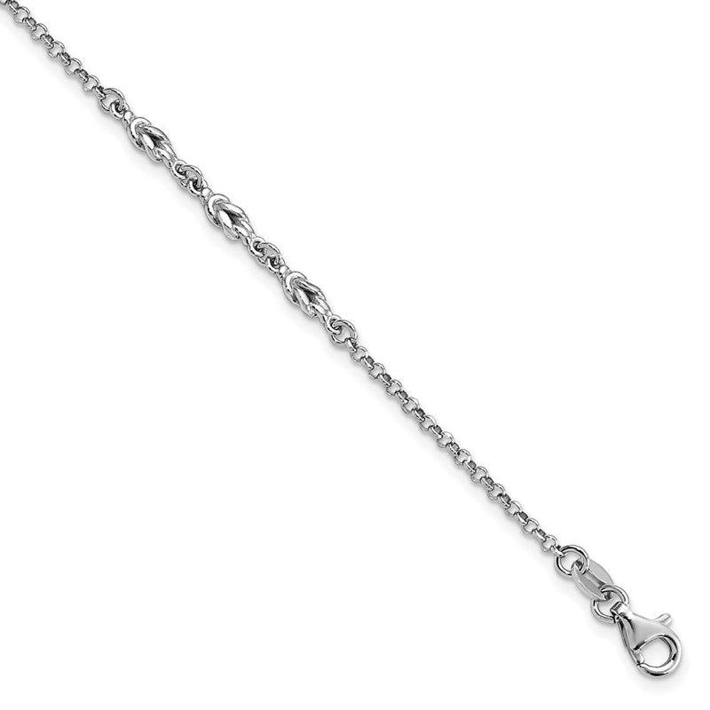 Sterlingsilber Rhodiniert mit Verlängerung Kette Fußkettchen