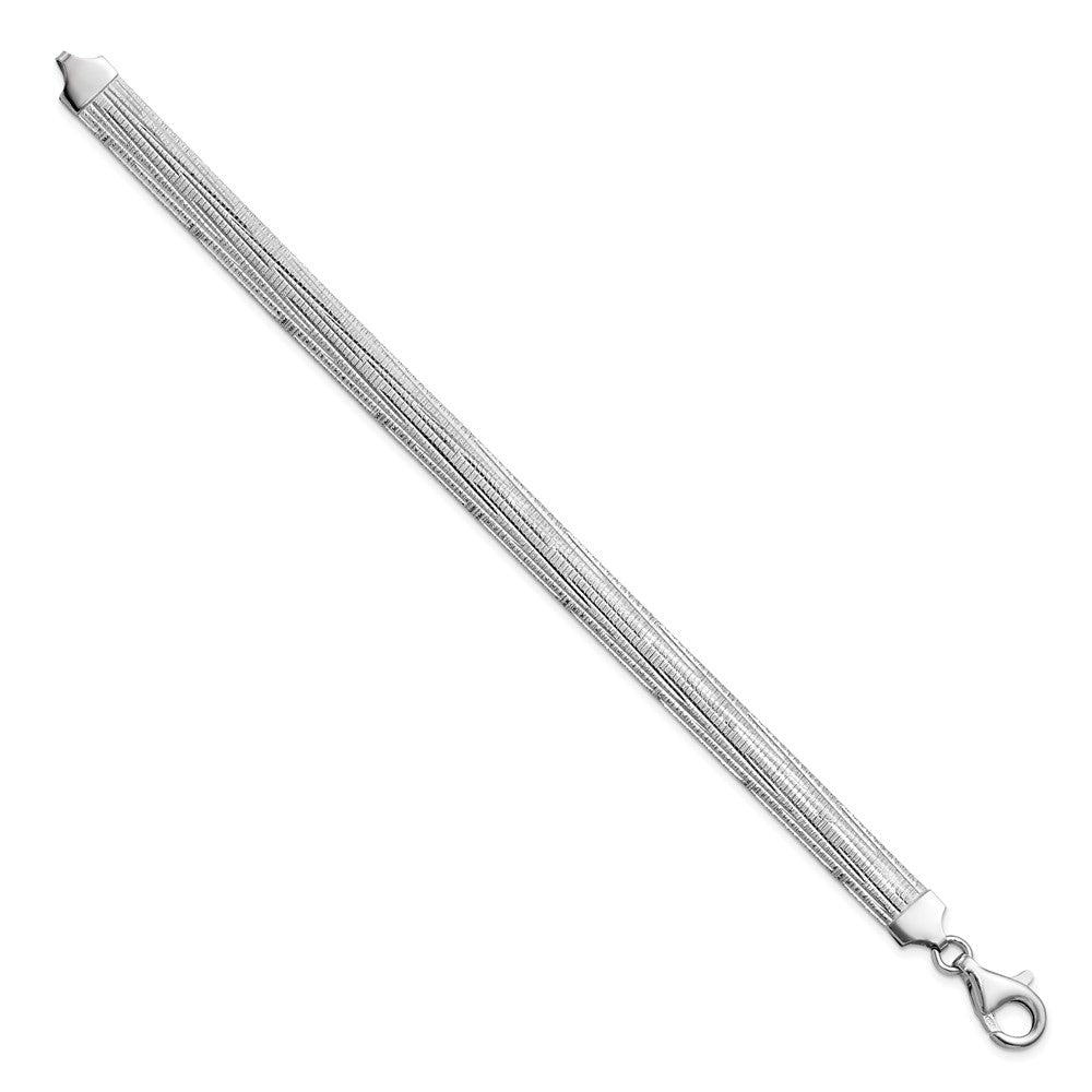 Sterlingsilber Rhodiniert Poliert Strukturiert Wendbar Gliederarmband
