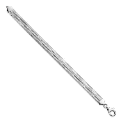 Sterlingsilber Rhodiniert Poliert Strukturiert Wendbar Gliederarmband