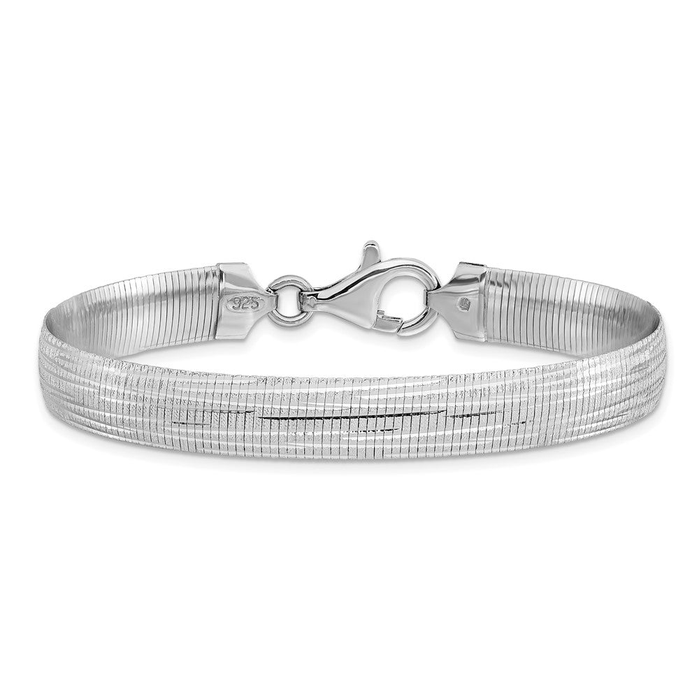Sterlingsilber Rhodiniert Poliert Strukturiert Wendbar Gliederarmband