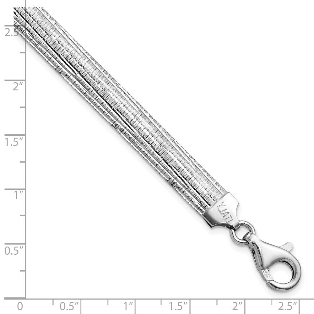 Sterlingsilber Rhodiniert Poliert Strukturiert Wendbar Gliederarmband