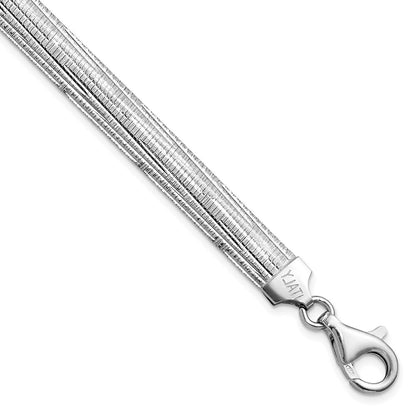 Sterlingsilber Rhodiniert Poliert Strukturiert Wendbar Gliederarmband