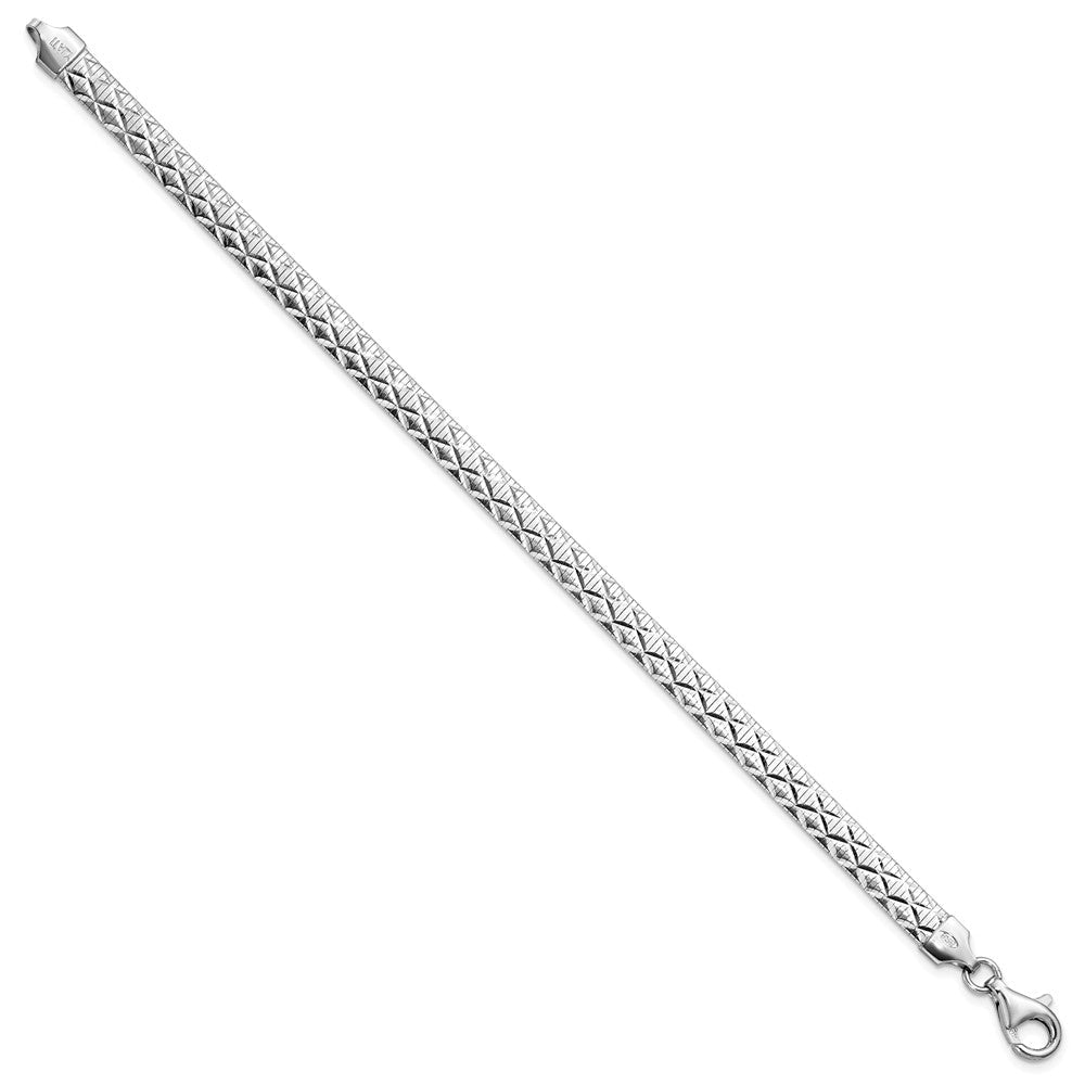 Sterlingsilber Rhodiniert Poliert Strukturiert Wendbar Armband