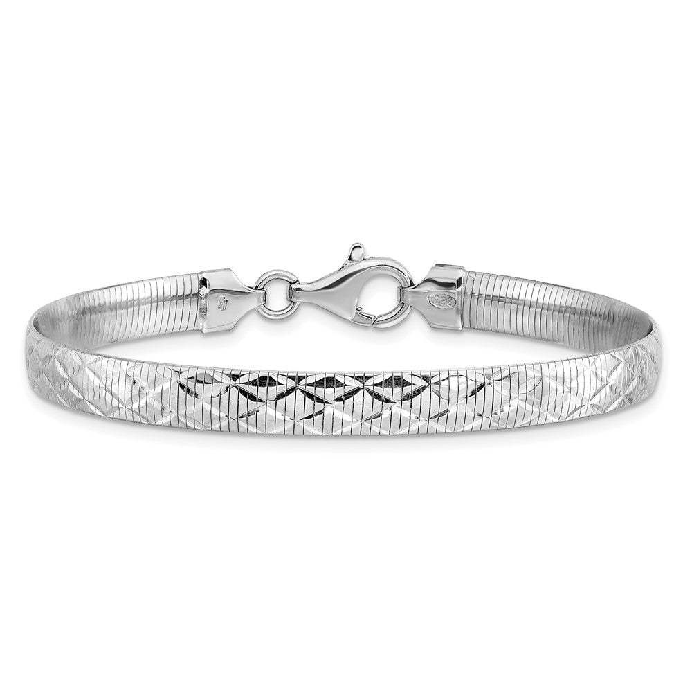 Sterlingsilber Rhodiniert Poliert Strukturiert Wendbar Armband