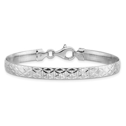 Sterlingsilber Rhodiniert Poliert Strukturiert Wendbar Armband