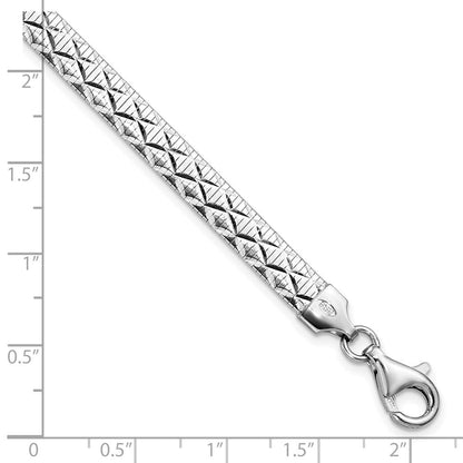 Sterlingsilber Rhodiniert Poliert Strukturiert Wendbar Armband
