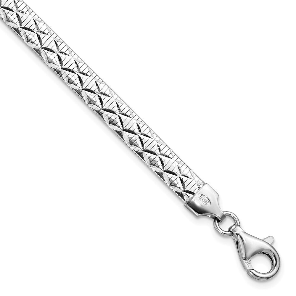 Sterlingsilber Rhodiniert Poliert Strukturiert Wendbar Armband