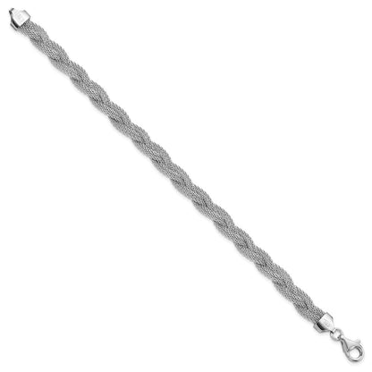 Sterlingsilber Rhodiniert Geflochten Poliert Gliederarmband