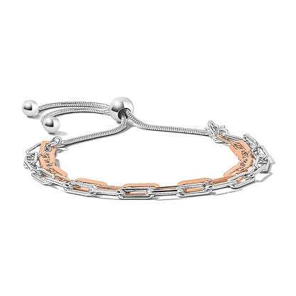 Sterlingsilber Rhodiniert P Roséfarben 2 Strang mit 1.25 Zoll Verlängerung. Halskette