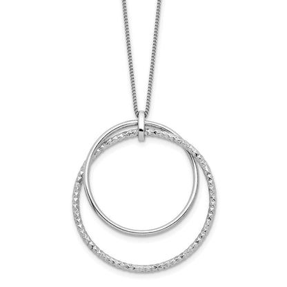 Sterlingsilber Rhodiniert Poliert Diamantiert 2 Zoll Verlängerung. Halskette