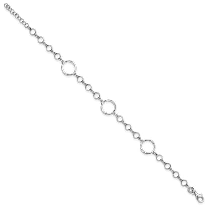 Sterlingsilber Rhodiniert Poliert Glieder mit 1 Zoll Verlängerung. Armband