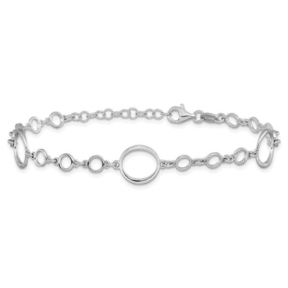 Sterlingsilber Rhodiniert Poliert Glieder mit 1 Zoll Verlängerung. Armband