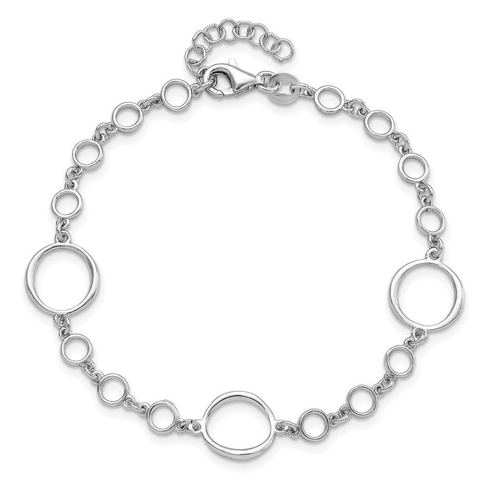 Sterlingsilber Rhodiniert Poliert Glieder mit 1 Zoll Verlängerung. Armband