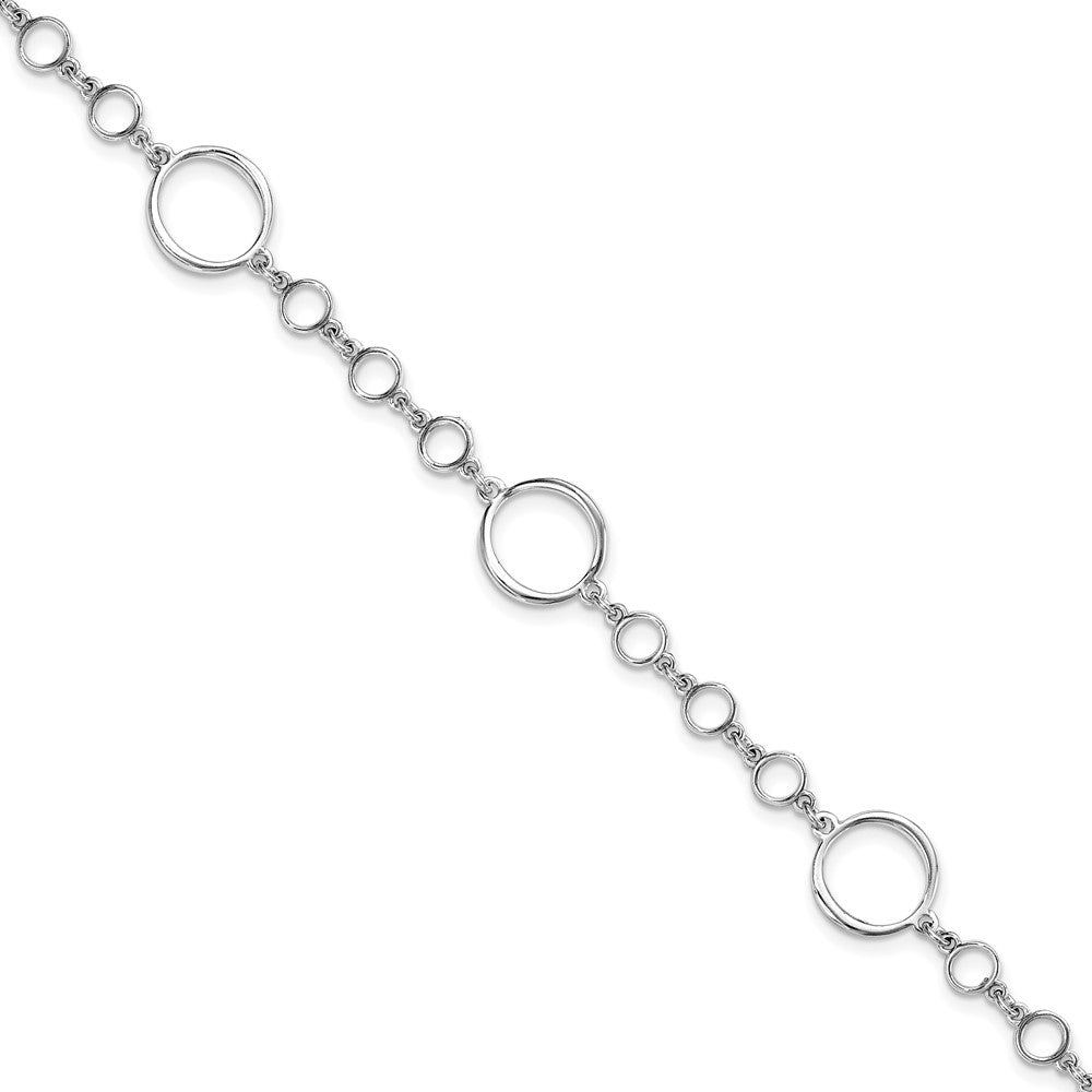 Sterlingsilber Rhodiniert Poliert Glieder mit 1 Zoll Verlängerung. Armband