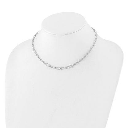 Sterlingsilber Rhodiniert Diamantiert mit 2 Zoll. Verlängerung Glieder Halskette