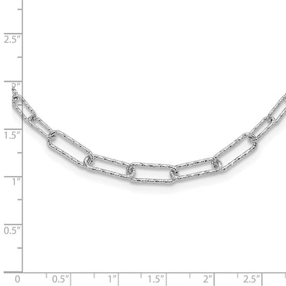 Sterlingsilber Rhodiniert Diamantiert mit 2 Zoll. Verlängerung Glieder Halskette