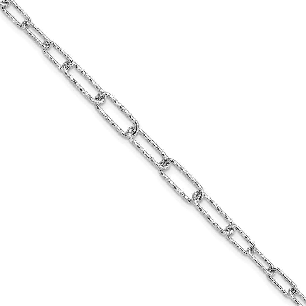 Sterlingsilber Rhodiniert Diamant Schliff Glieder 1 Zoll Verlängerung. Armband
