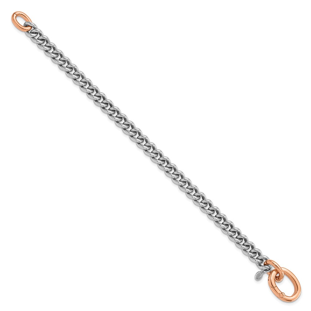 Roségoldbeschichtet Sterlingsilber Rhodiniert/ Roségold Platte Panzer Glieder Armband