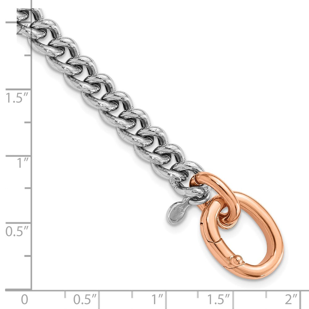 Roségoldbeschichtet Sterlingsilber Rhodiniert/ Roségold Platte Panzer Glieder Armband
