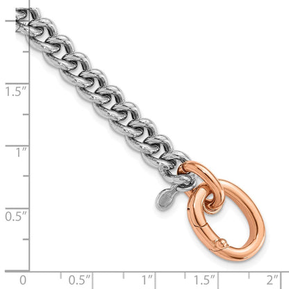 Roségoldbeschichtet Sterlingsilber Rhodiniert/ Roségold Platte Panzer Glieder Armband