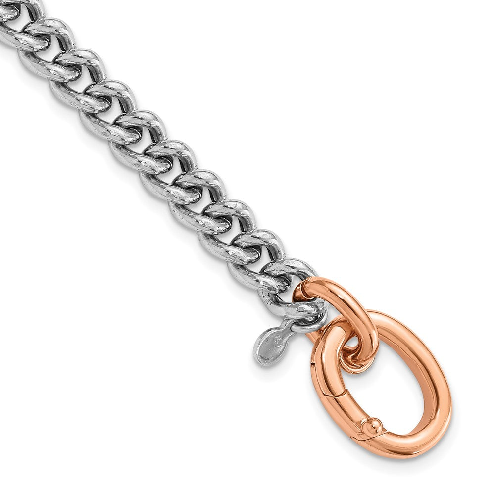 Roségoldbeschichtet Sterlingsilber Rhodiniert/ Roségold Platte Panzer Glieder Armband