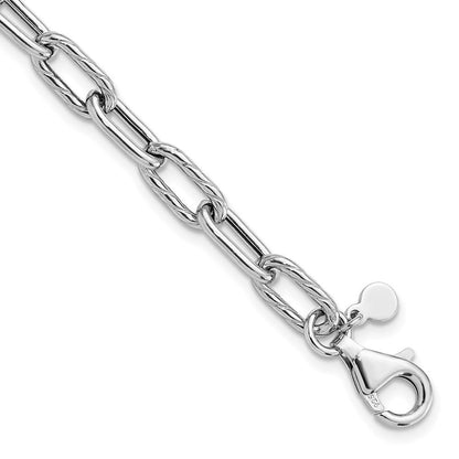 Sterlingsilber Rhodiniert Pl Poliert/texture Glieder 1 Zoll Verlängerung. Armband