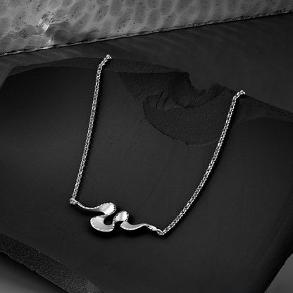Sterlingsilber Rhodiniert Plt Satiniert / Diamantiert mit 2 Zoll. Verlängerung Halskette