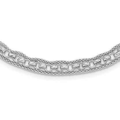 Sterlingsilber Rhodiniert Poliert Fantasie Halskette