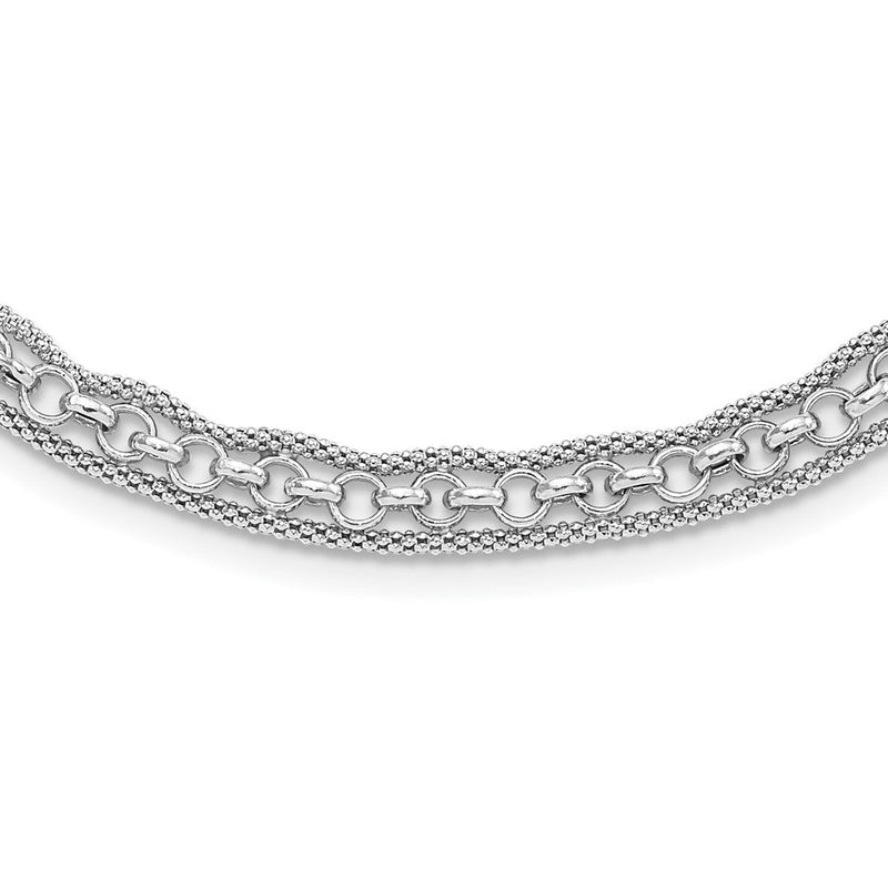 Sterlingsilber Rhodiniert Poliert Fantasie Halskette