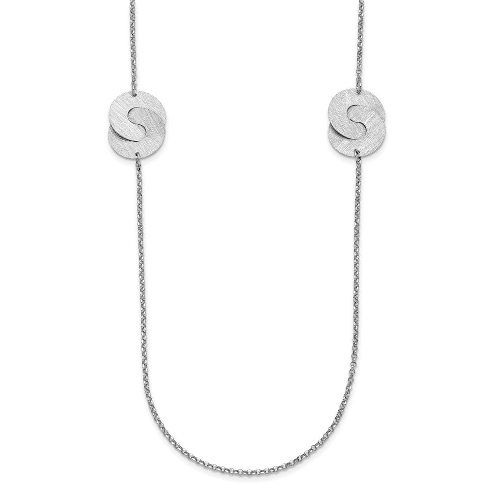 Sterlingsilber Rhodiniert Geätzt Kreise Halskette