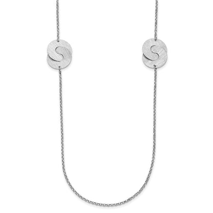 Sterlingsilber Rhodiniert Geätzt Kreise Halskette