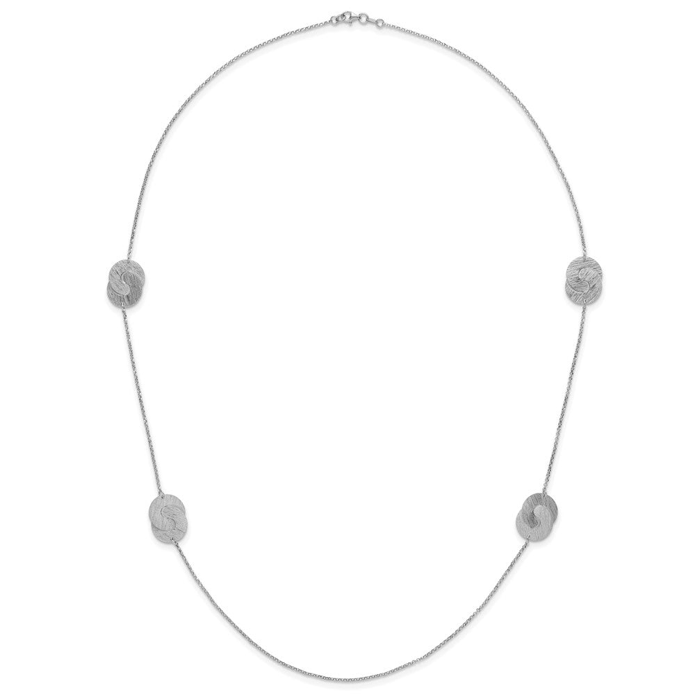 Sterlingsilber Rhodiniert Geätzt Kreise Halskette