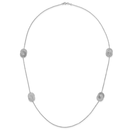 Sterlingsilber Rhodiniert Geätzt Kreise Halskette