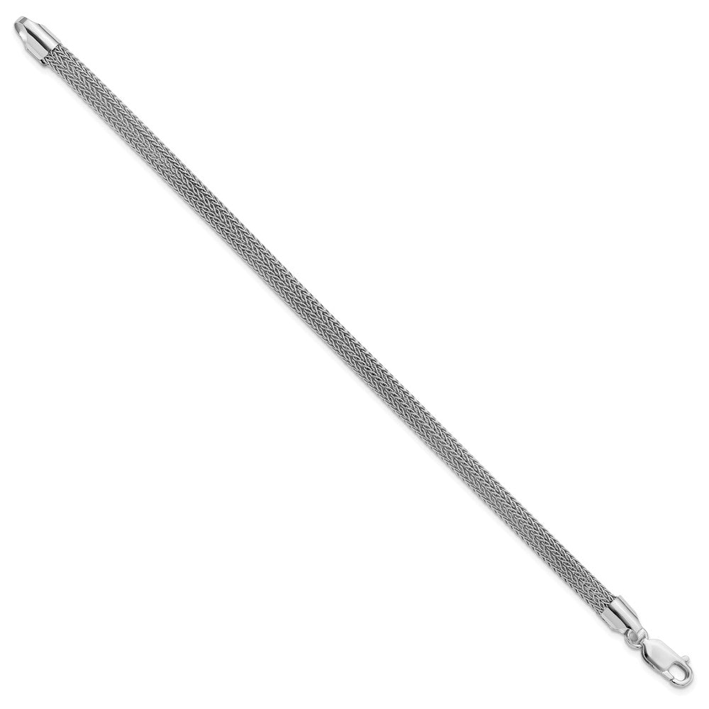 Sterlingsilber Rhodiniert Poliert Netz Geflochten Armband