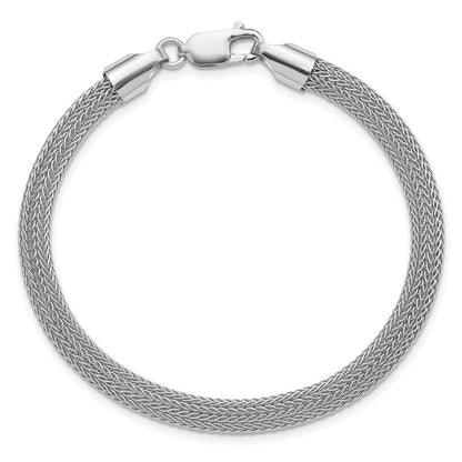 Sterlingsilber Rhodiniert Poliert Netz Geflochten Armband
