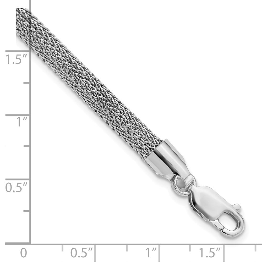 Sterlingsilber Rhodiniert Poliert Netz Geflochten Armband