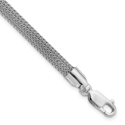 Sterlingsilber Rhodiniert Poliert Netz Geflochten Armband
