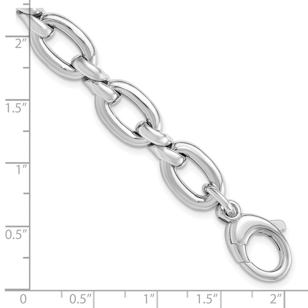 Sterlingsilber Rhodiniert Platte Poliert Mit. Verlängerung. Glieder Gliederarmband