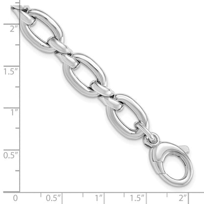 Sterlingsilber Rhodiniert Platte Poliert Mit. Verlängerung. Glieder Gliederarmband