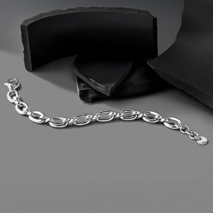 Sterlingsilber Rhodiniert Platte Poliert Mit. Verlängerung. Glieder Gliederarmband