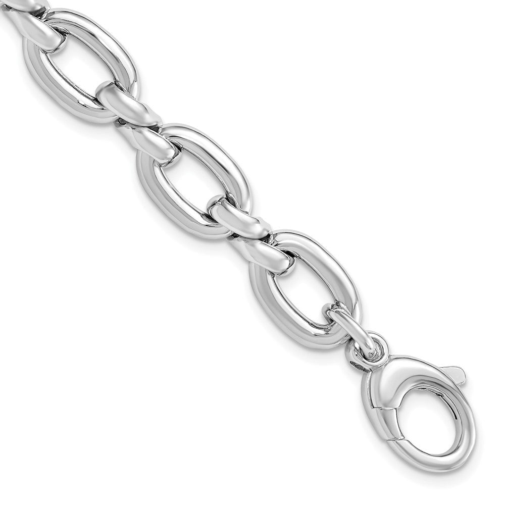 Sterlingsilber Rhodiniert Platte Poliert Mit. Verlängerung. Glieder Gliederarmband