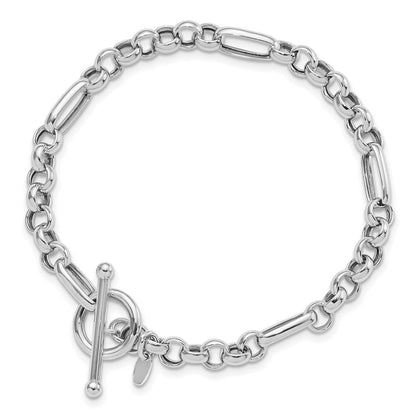 Sterlingsilber Rhodiniert Poliert Fantasieglieder Armband