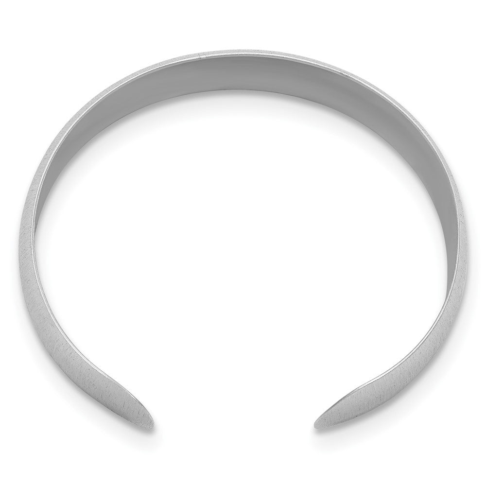 Sterlingsilber Rhodiniert Gebürstet Manschette Armreif