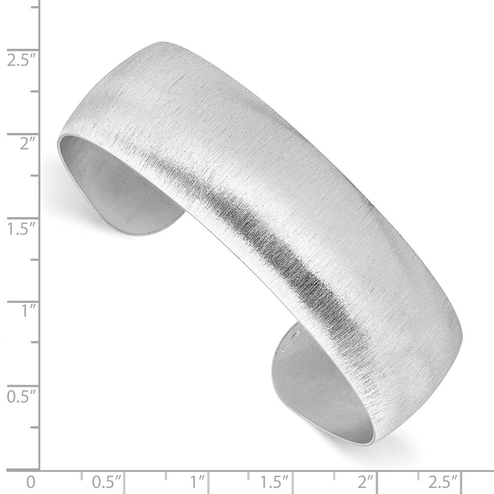 Sterlingsilber Rhodiniert Gebürstet Manschette Armreif