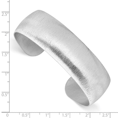 Sterlingsilber Rhodiniert Gebürstet Manschette Armreif